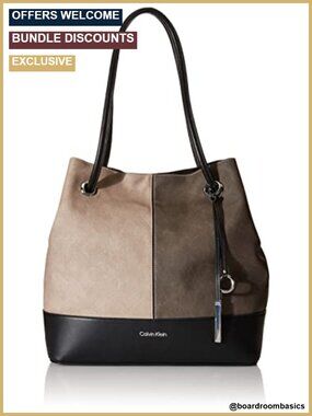 Calvin Klein Gabrianna North South Vegan Leather Tote with Wristlet
